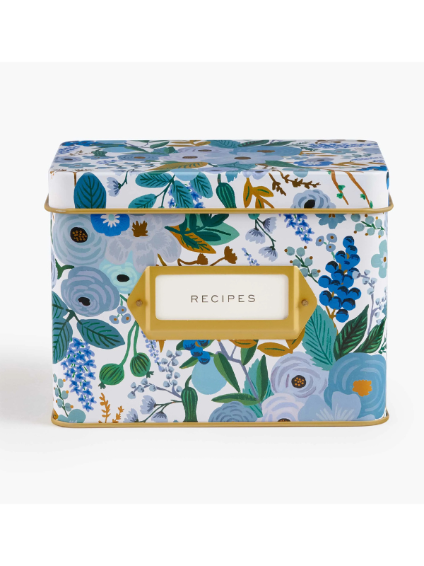 Garden Party Blue Recipe Box