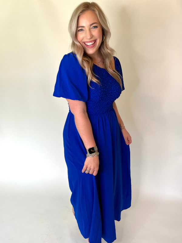 I'd Love You Anyway Midi Dress in Royal Blue