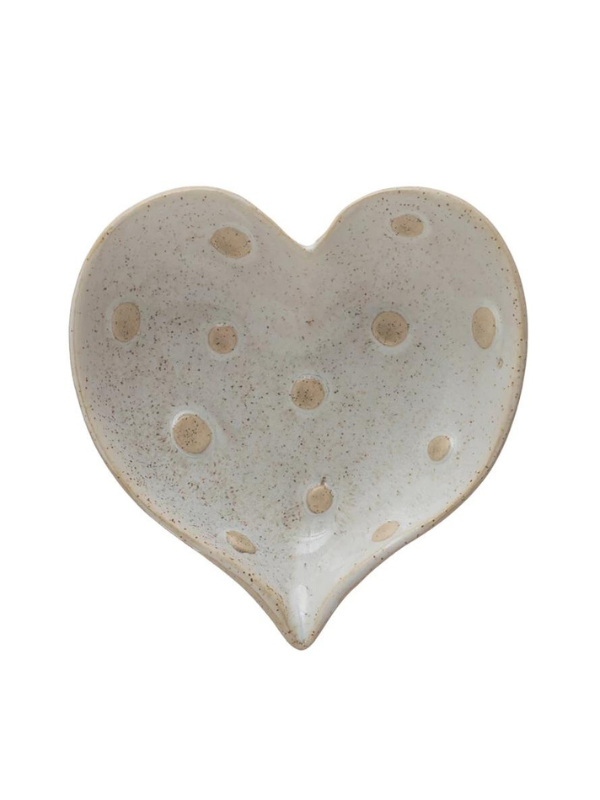 Heart Shaped Stoneware Trinket Dish