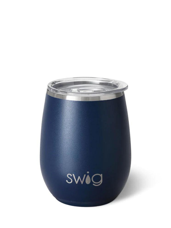 Matte Navy Stemless Wine Cup by Swig Life