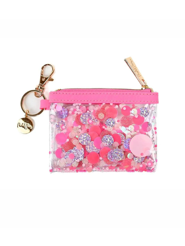 Pink Confetti Mini Wallet Keychain