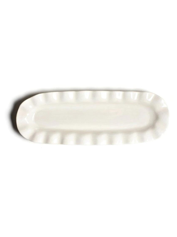 Signature White Ruffle Skinny Tray by Coton Colors