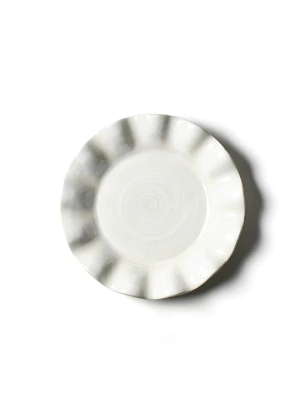 Signature White Ruffle Salad Plate by Coton Colors