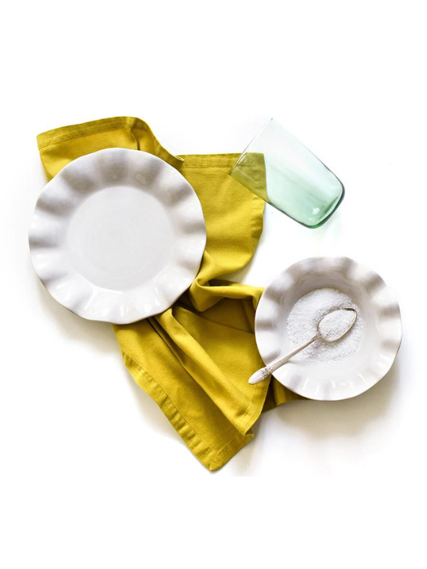 Signature White Ruffle Salad Plate by Coton Colors