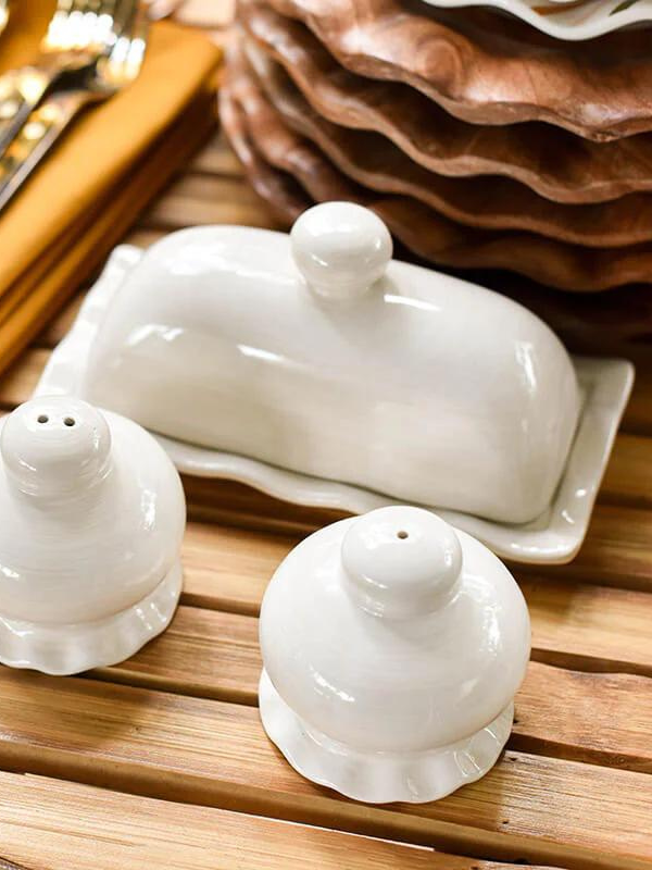 Marley & Luke Wedding Registry - Signature White Ruffle Domed Butter Dish by Coton Colors