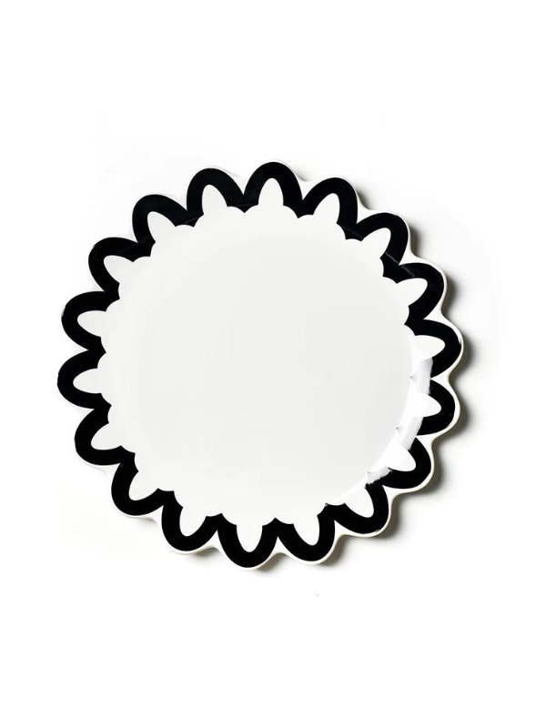 Black Arabesque Scallop Edge Platter by Coton Colors