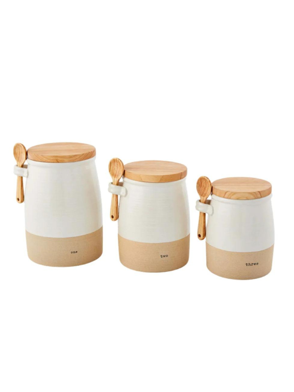 Stoneware Canister Set by Mud Pie