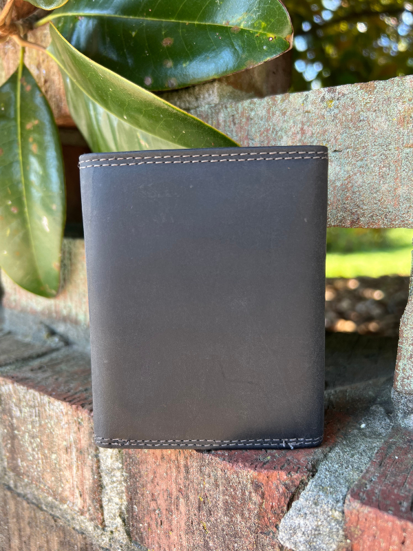 The George Genuine Leather Tri-Fold Wallet in Black