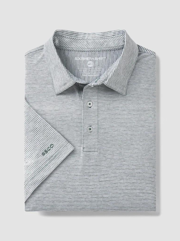 Heather Madison Stripe Polo in Spruce by Southern Shirt Co.