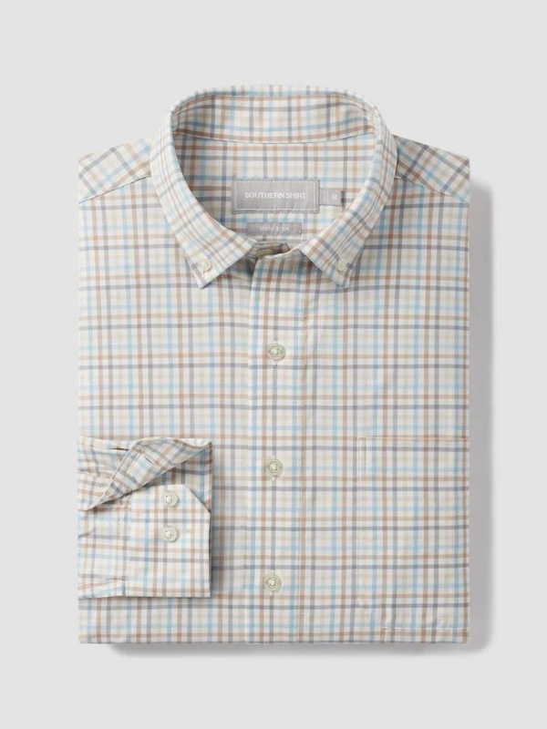 Samford Check in Angora Button Down by Southern Shirt Co.