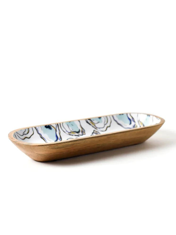 Oyster Print Wood Dough Bowl by Coton Colors