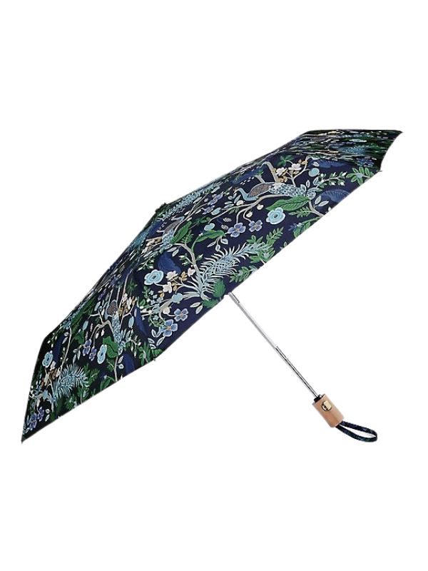 Blue Floral Travel Umbrella