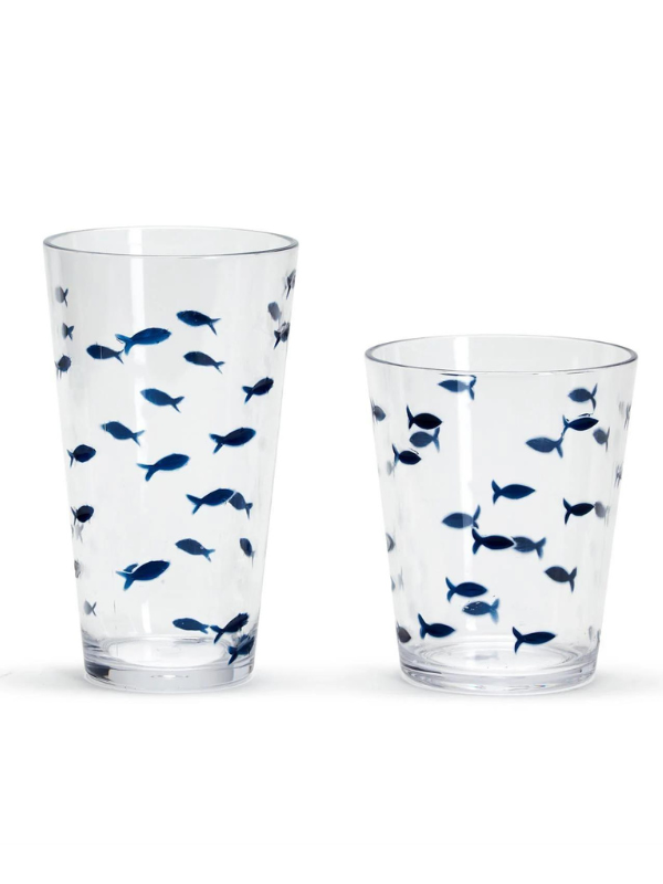 Blue Fish Acrylic Highball Drinking Glass