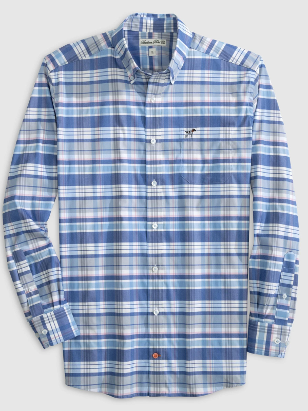 Tucker Plaid Hadley Performance Button Down by Southern Point Co.