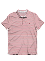 UGA Standing Dawg Laurel Red & White Stripe Polo by Peach State Pride