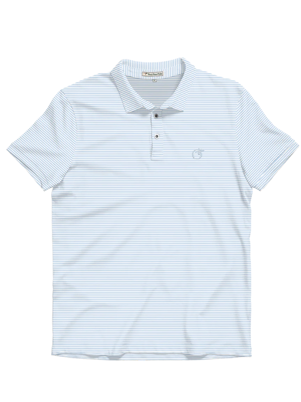 White & Cays Blue Performance Polo by Peach State Pride