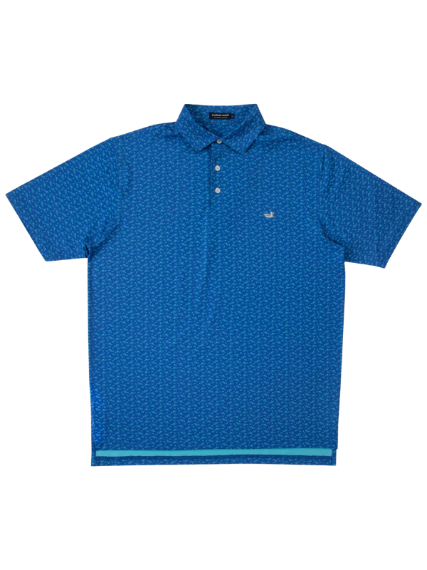 Flyline Offshore Royal and Teal Performance Polo by Southern Marsh