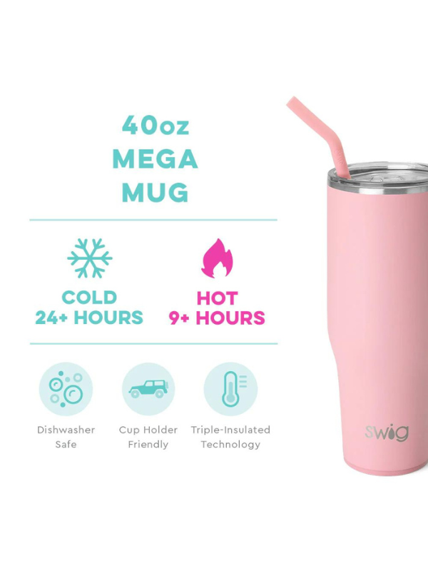 Blush Mega Mug 40oz Tumbler by Swig Life