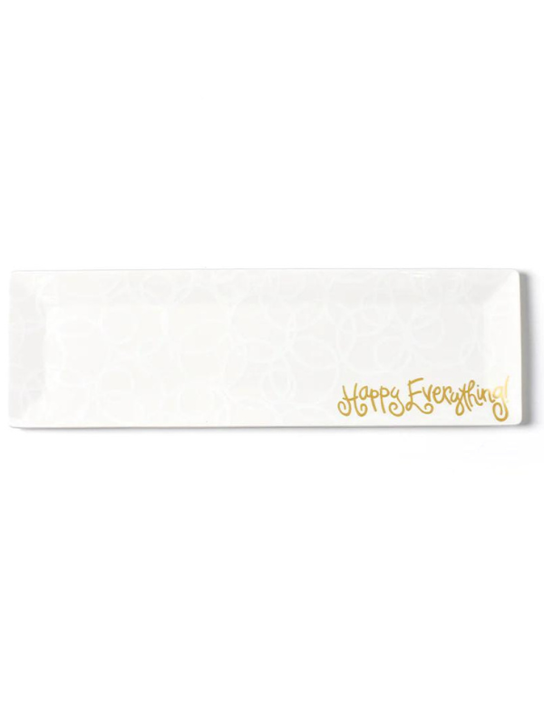 White Circles Skinny Rectangle Tray by Happy Everything