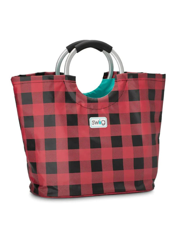 Buffalo Plaid Loopi Tote by Swig Life