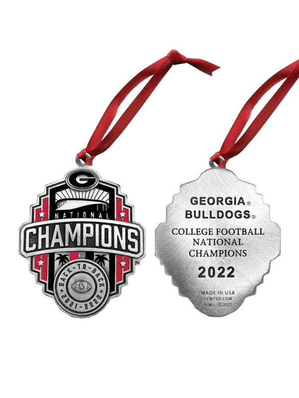 Pewter Georgia Bulldogs 2022 National Champions Ornament