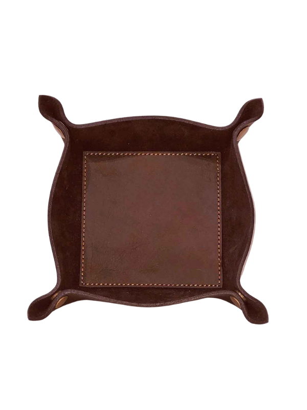 Leather Valet Tray in Dark Brown