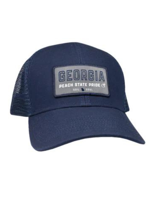 Georgia Soil to Soul Mesh Back Trucker Hat in Navy by Peach State Pride
