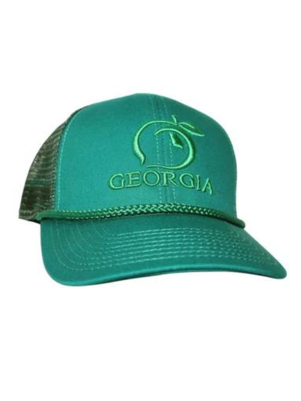 Georgia Mesh Back Trucker Hat in Emerald Green by Peach State Pride