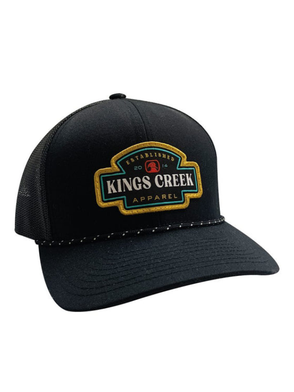 Marquee Patch Hat in Black by Kings Creek Apparel
