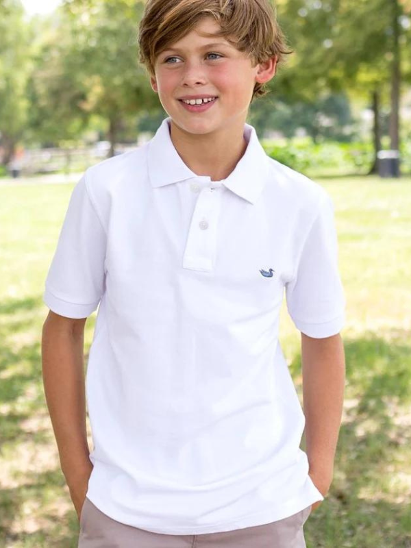 Stonewall YOUTH Polo in White by Southern Marsh