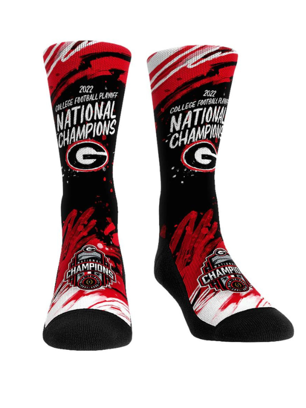 Georgia National Champions Socks in Power Paint