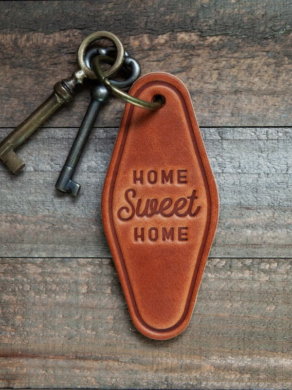Home Sweet Home Leather Keychain
