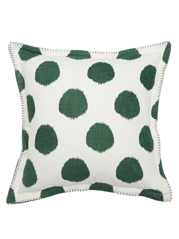 Jungle Green Dot Woven Throw Pillow