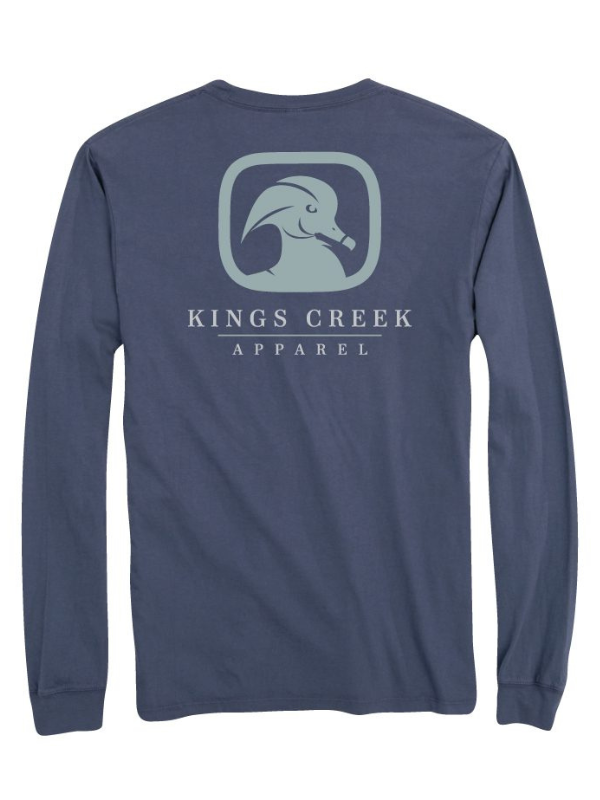 Blue & Light Blue Long Sleeve Logo Tee by Kings Creek Apparel