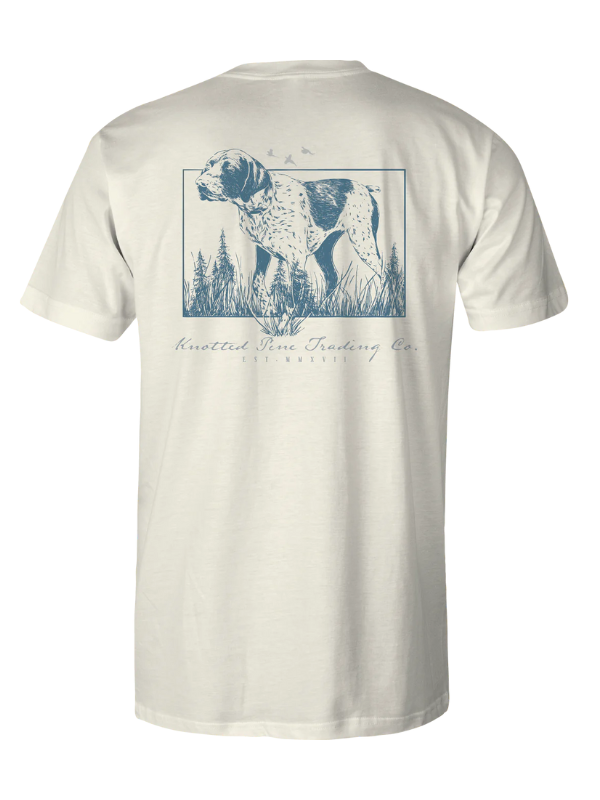 Pointer Dog Tee in Ivory by Knotted Pine Trading Co.