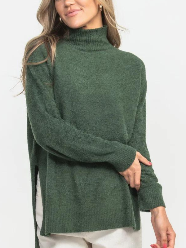 Dreamluxe Notched Turtleneck Sweater by Southern Shirt Co.