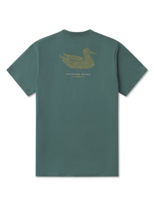 Duck Originals Woodcut Tee in Hunter Green by Southern Marsh