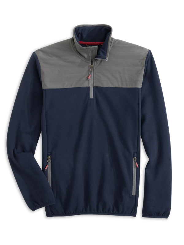 Southern Point The Briggs Pullover in Weathered Moss/Navy