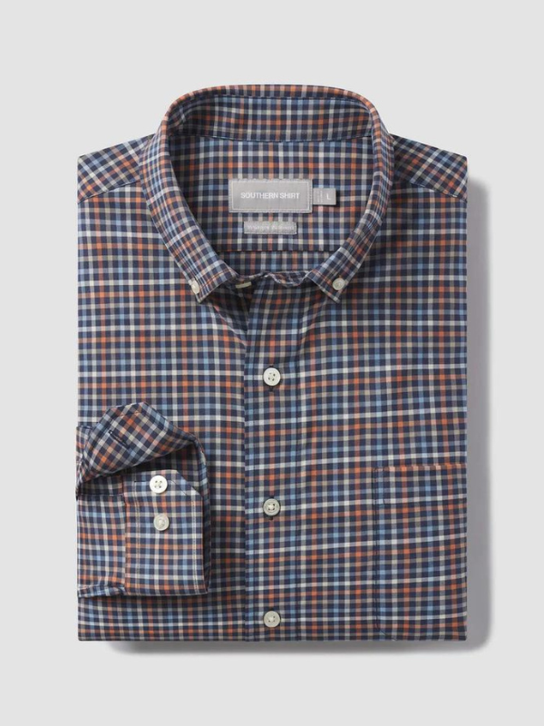 Samford Check in Capital Blue Button Down by Southern Shirt Co.