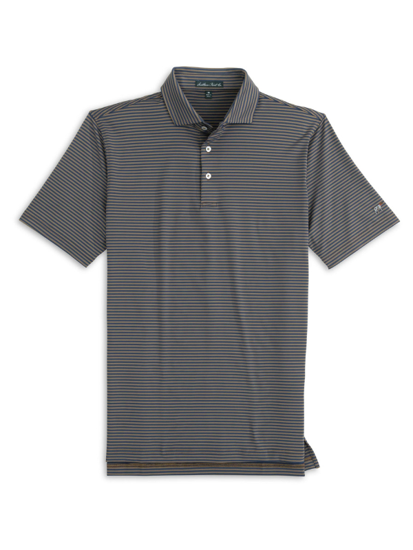 Southern Point YOUTH Hillside Stripe Polo in Midnight/Brown