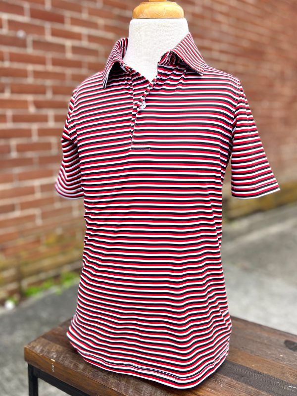 YOUTH Polo by Meripex in Red/Black/White Stripe