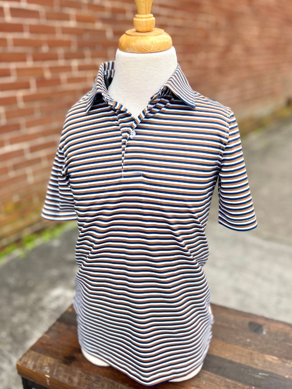 YOUTH Polo by Meripex in Gold/Navy/White Stripe