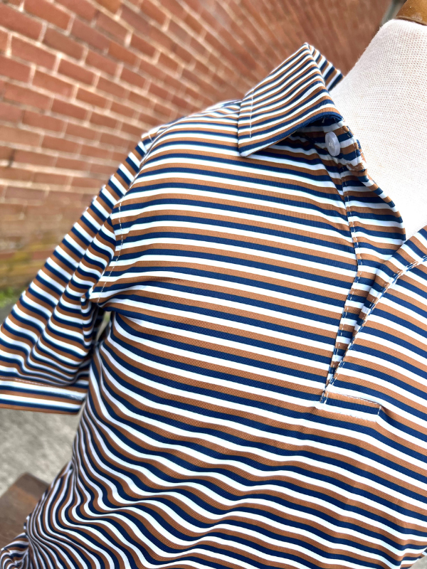 YOUTH Polo by Meripex in Gold/Navy/White Stripe