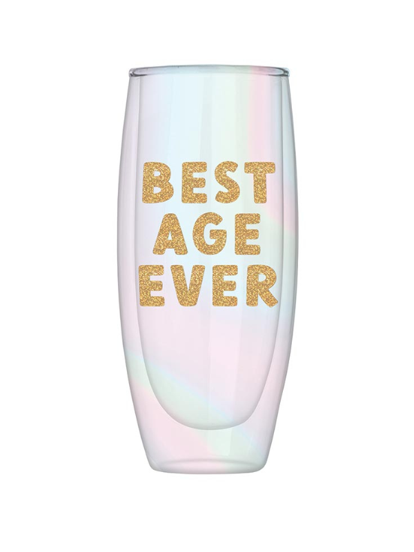 Best Age Ever Double Walled Champagne Glass