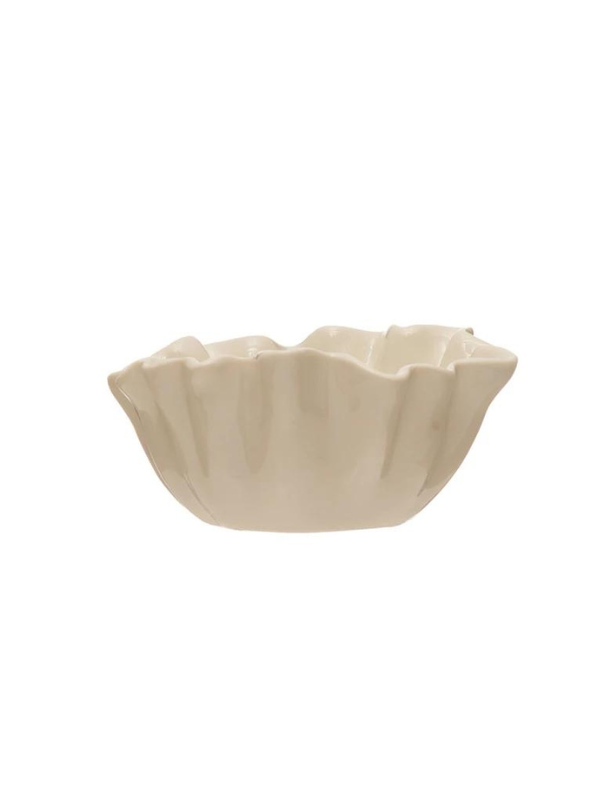 Marley & Luke Wedding Registry - White Stoneware Fluted Bowl