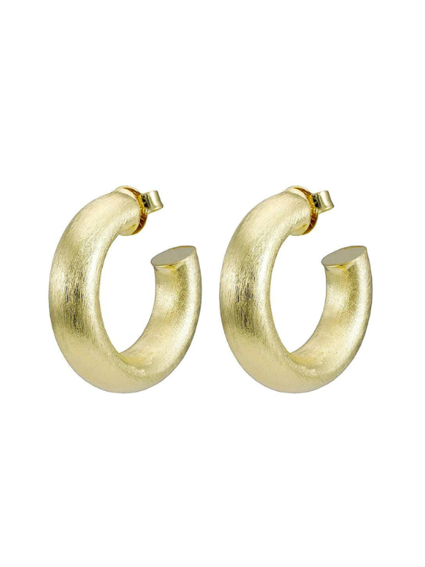 Small Gold Brushed Chantal Hoops by Sheila Fajl