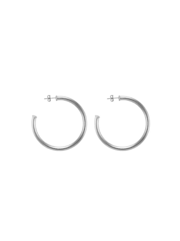 Brushed Silver Petite Everybody's Favorite Hoops by Sheila Fajl