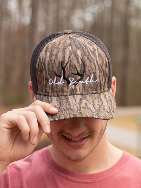 Racked Trucker Hat in Bottomland/ Light Charcoal by Old South