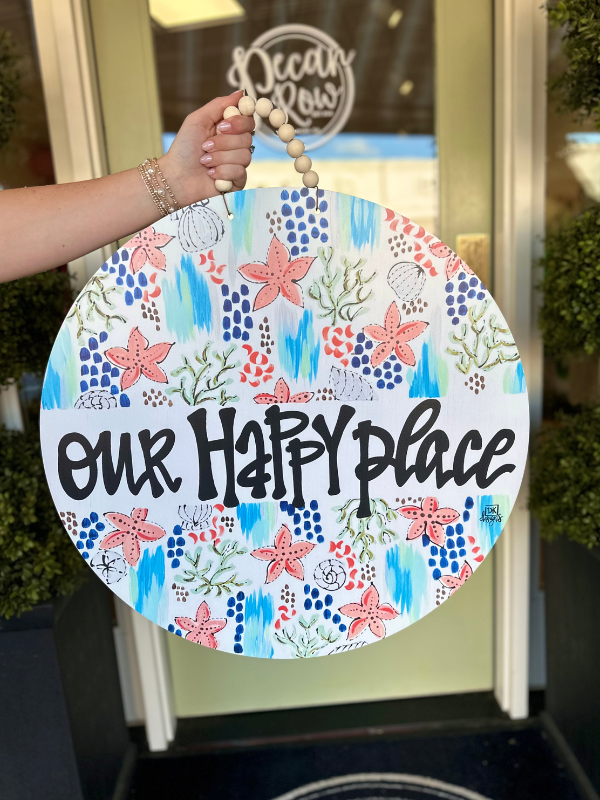 Our Happy Place Door Hanger