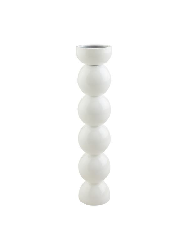 Large White Lacquer Candle Stick